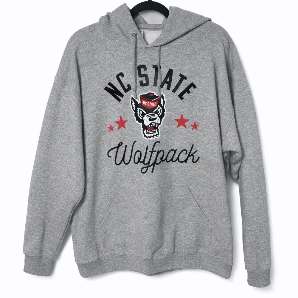 Jerzees Gray NC State Wolfpack Hoodie Unisex Size Large